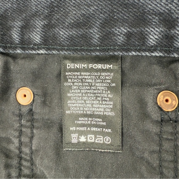 Denim Forum Farrah High Rise Wide Leg Black Jeans 28x27 - Picture 8 of 12